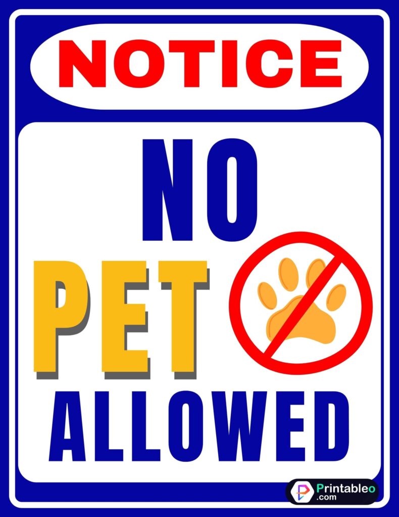 No Pets allowed sign PDF
