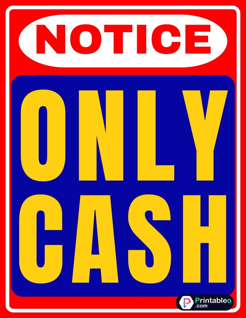 Only Cash Sign