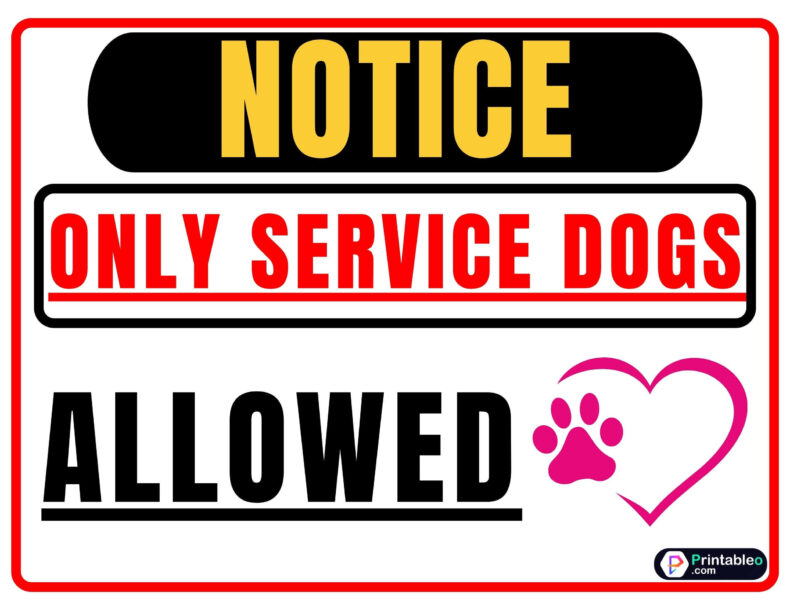 Only Service Dogs Allowed Signs