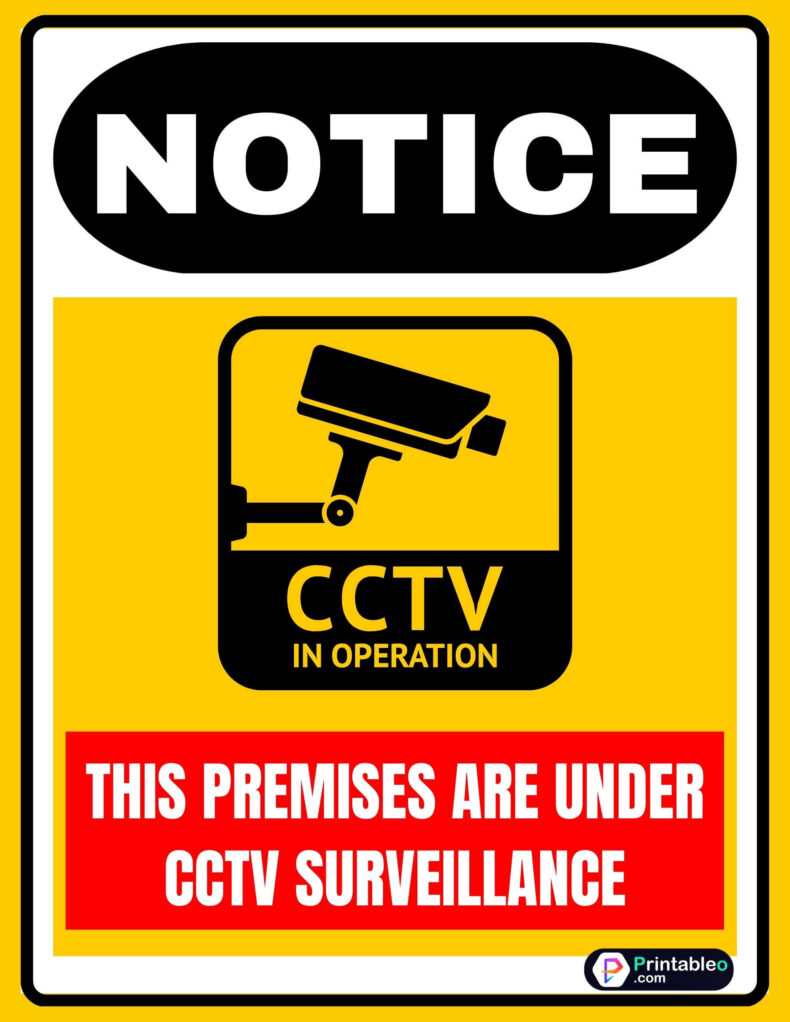 Printable CCTV Camera Sign