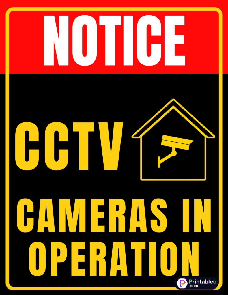 Printable CCTV signs
