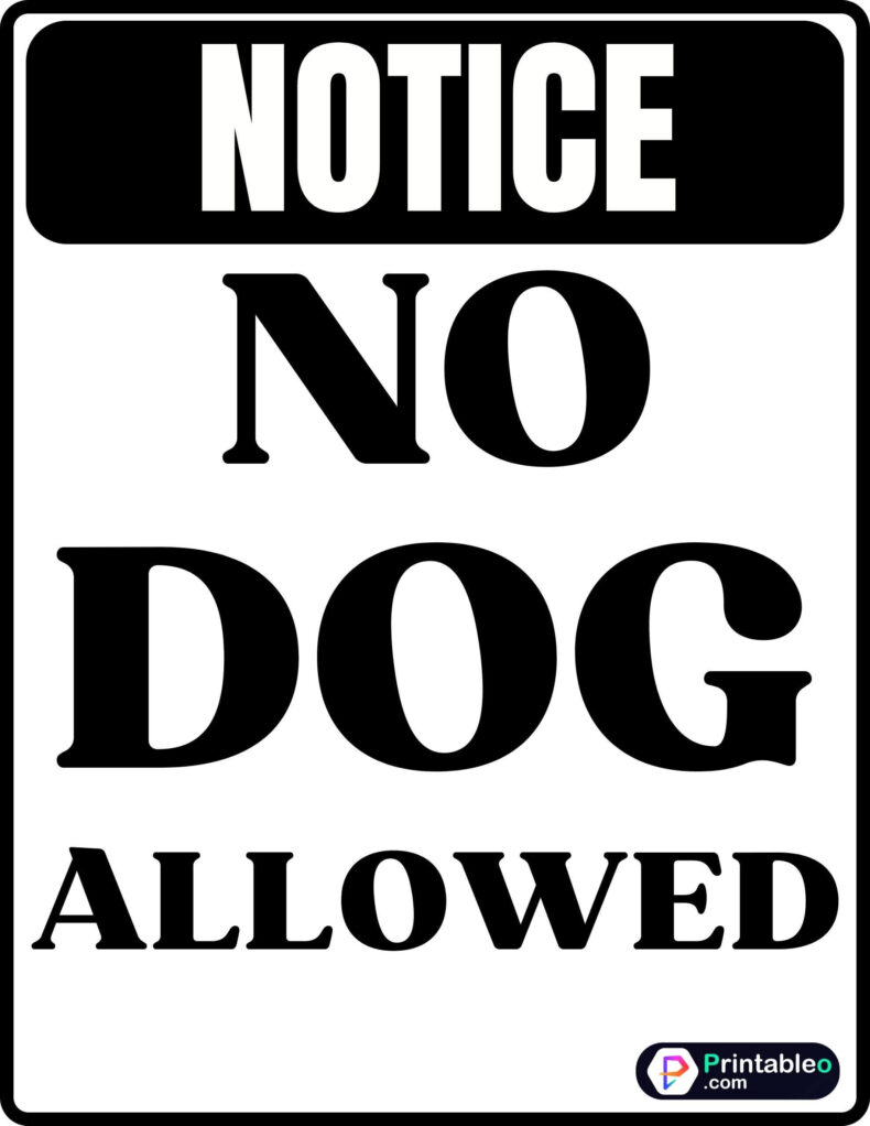 Printable No Dogs Allowed Signs