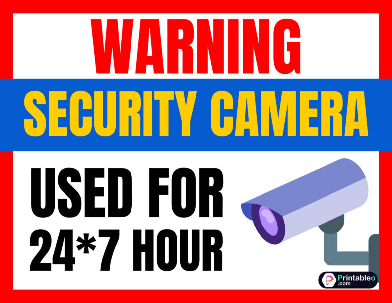 Security Camera Sign Printable Free Pdf