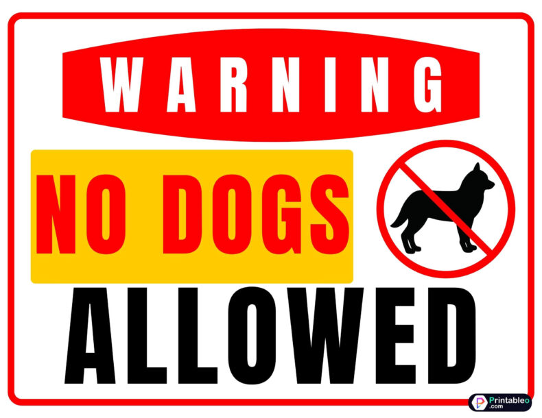 Sign For No Dogs Allowed