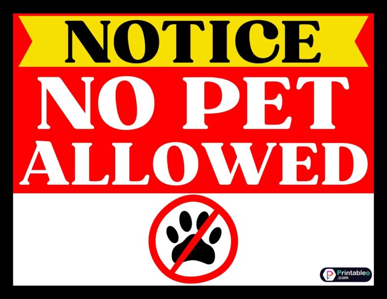 Signs No Pets Allowed