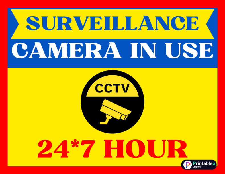 Surveillance Camera In Use Sign