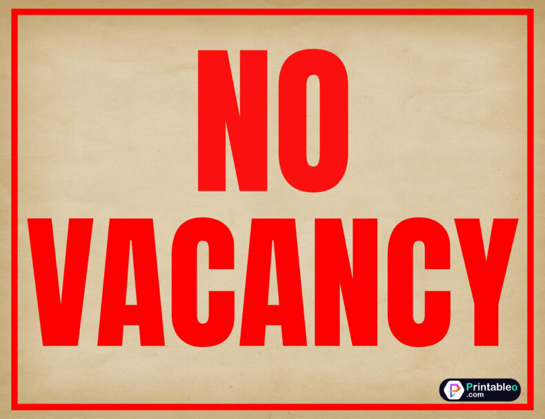 Vintage No Vacancy Sign