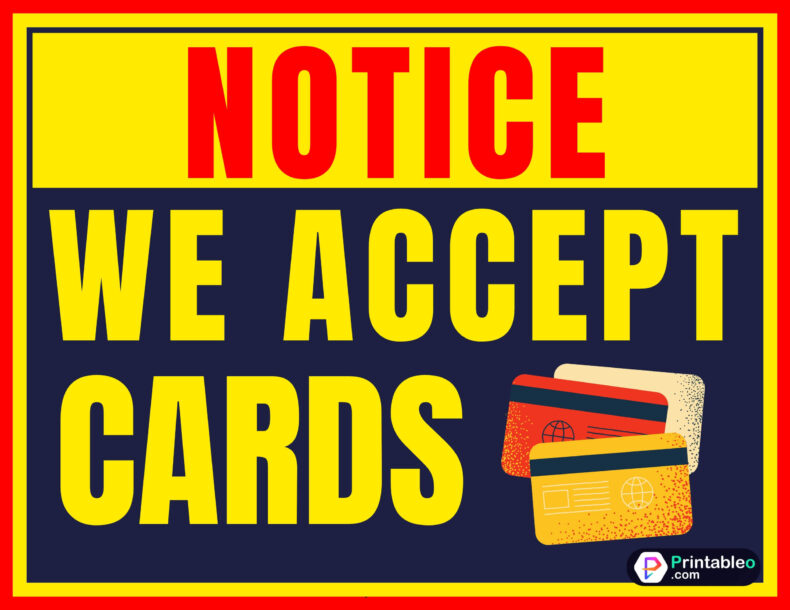 We Accept Cards Sign