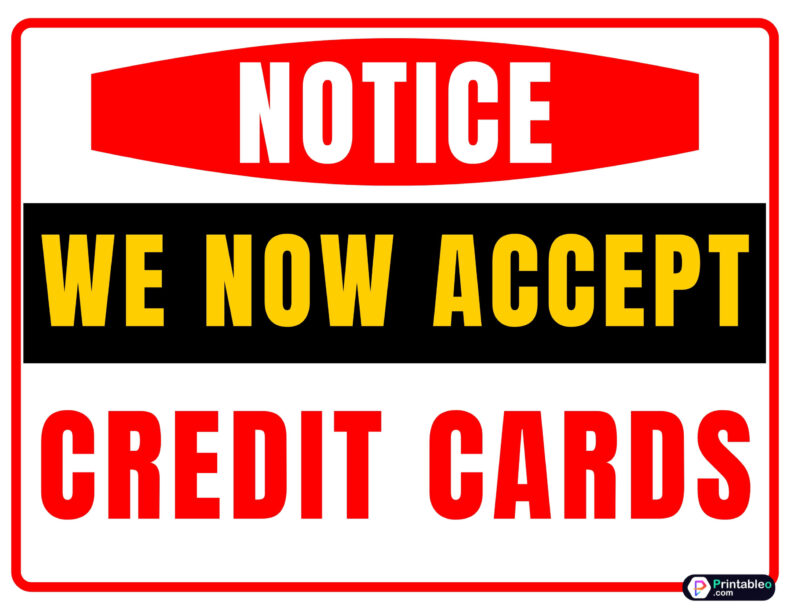 We Now Accept Credit Cards