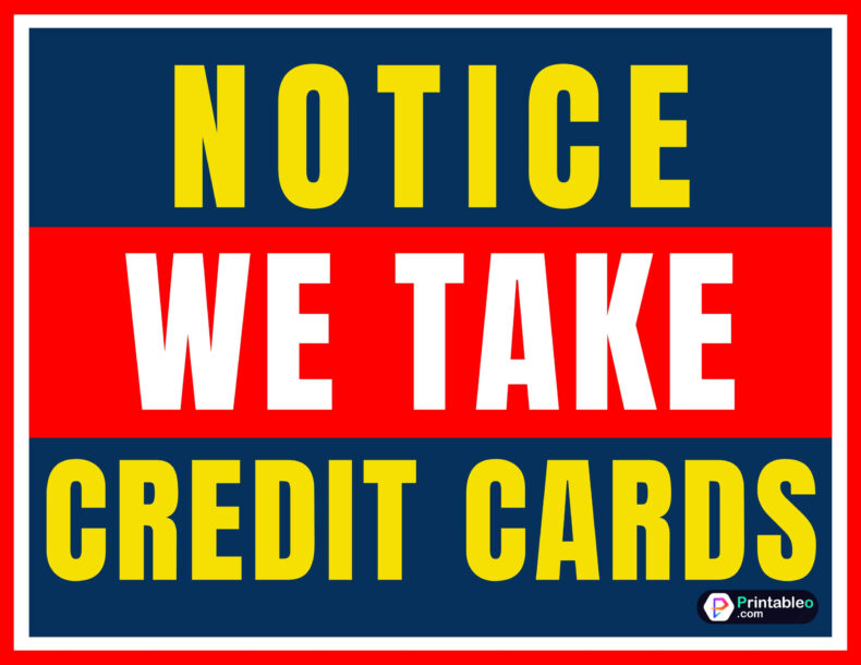 We Take Credit Cards Sign