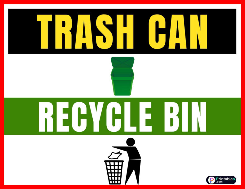 Trash And Recycle Sign