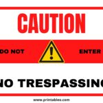 Caution No Trespassing Sign