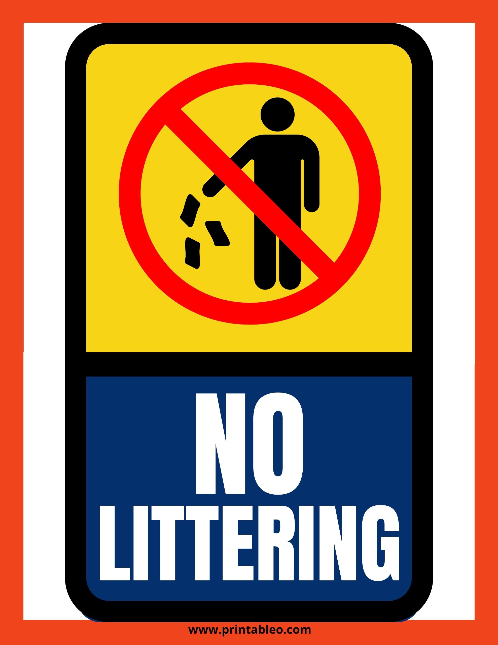 37+ Printable No Litter Signs - Printableo.Com