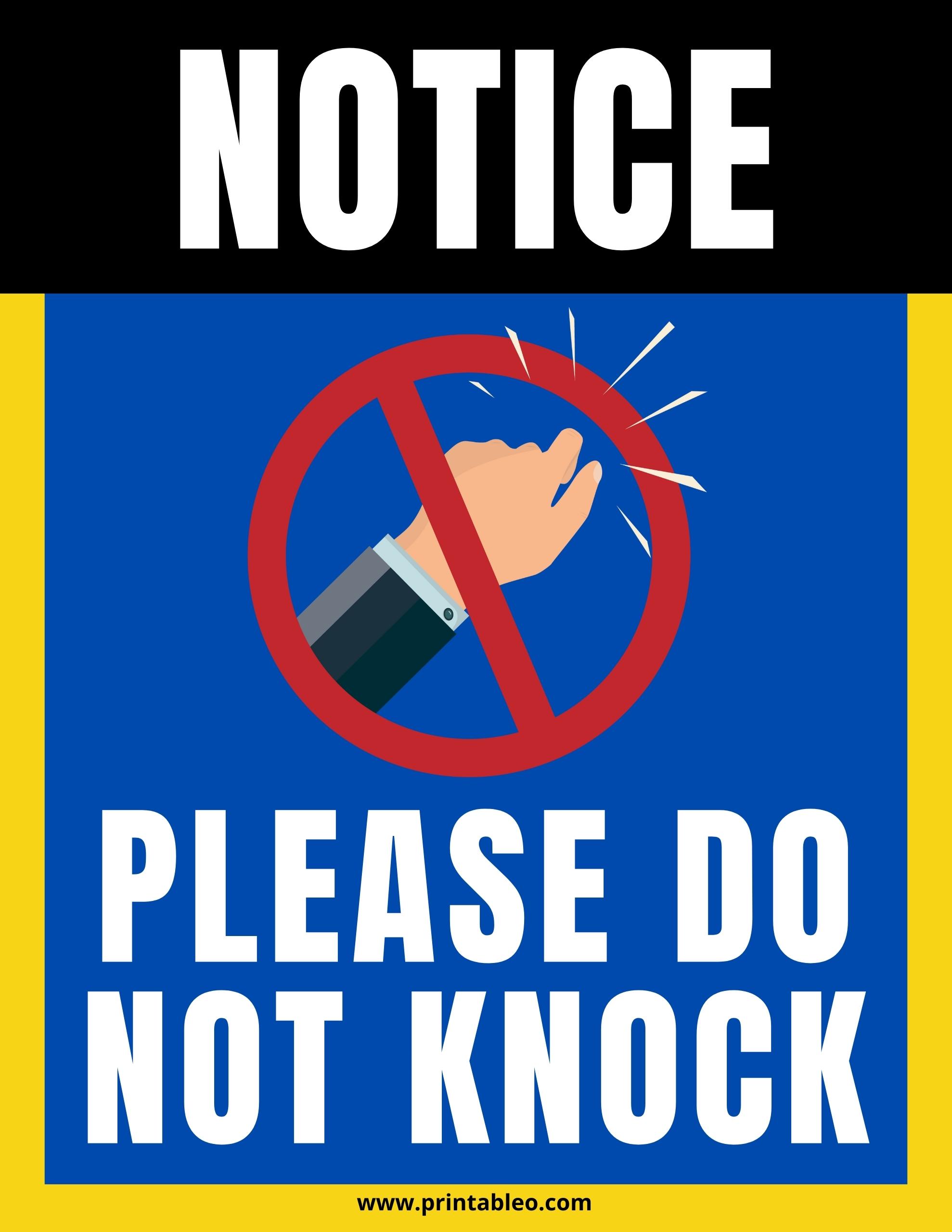 20+ Printable Please Knock Signs - Printableo.Com