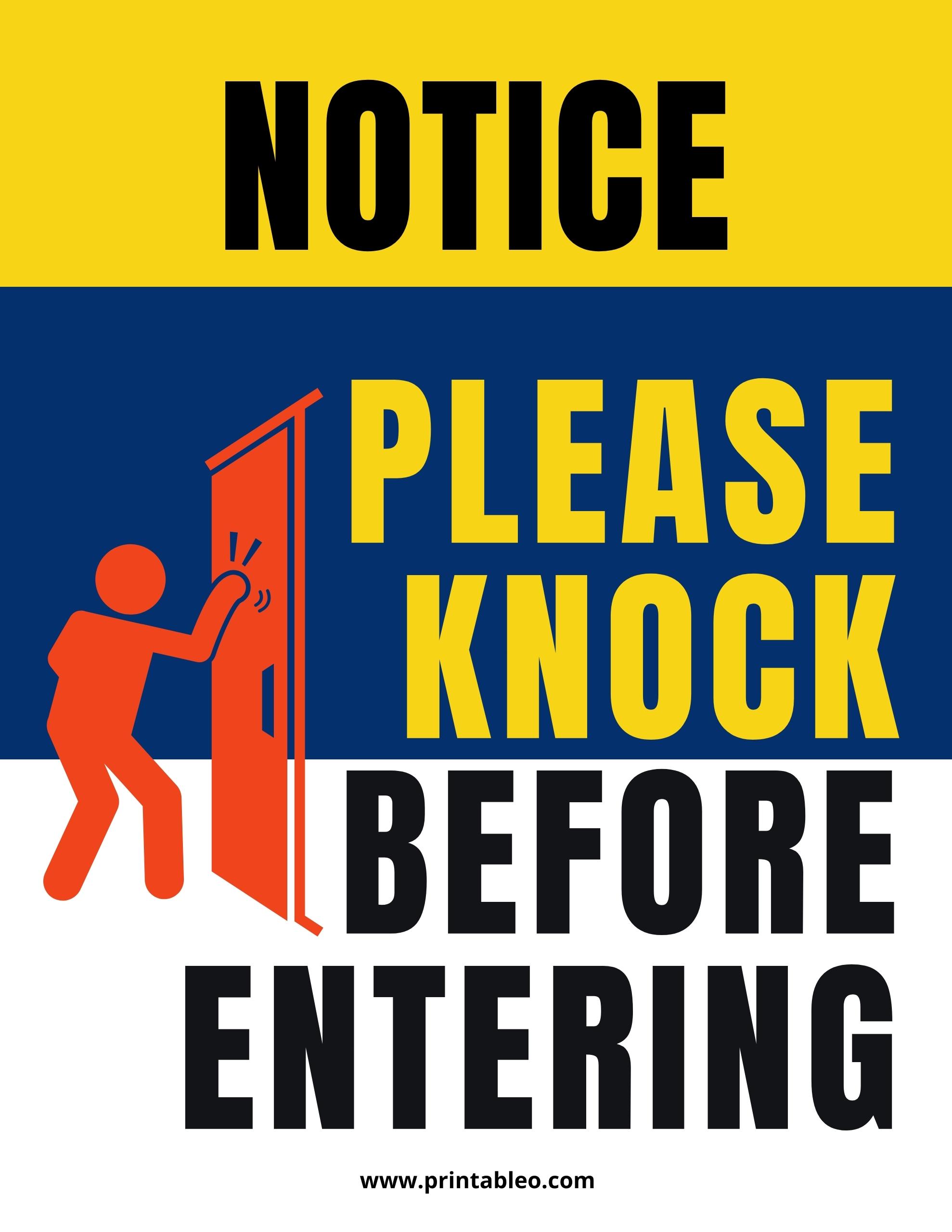 20+ Printable Please Knock Signs