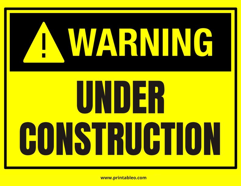 20+ Under Construction Sign - Printableo.Com