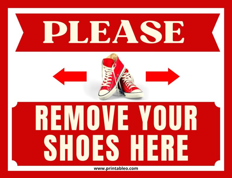 53+ Printable Please Remove Your Shoes Sign