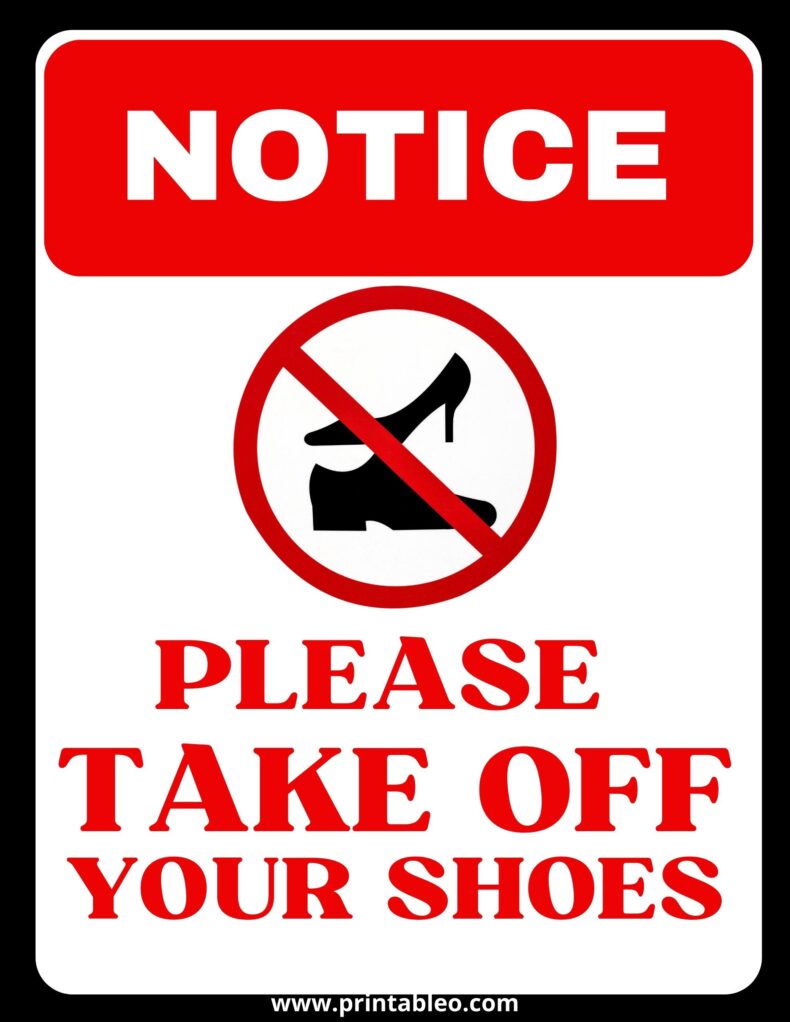 Simple Printable Please Remove Your Shoes Sign Downlo - vrogue.co