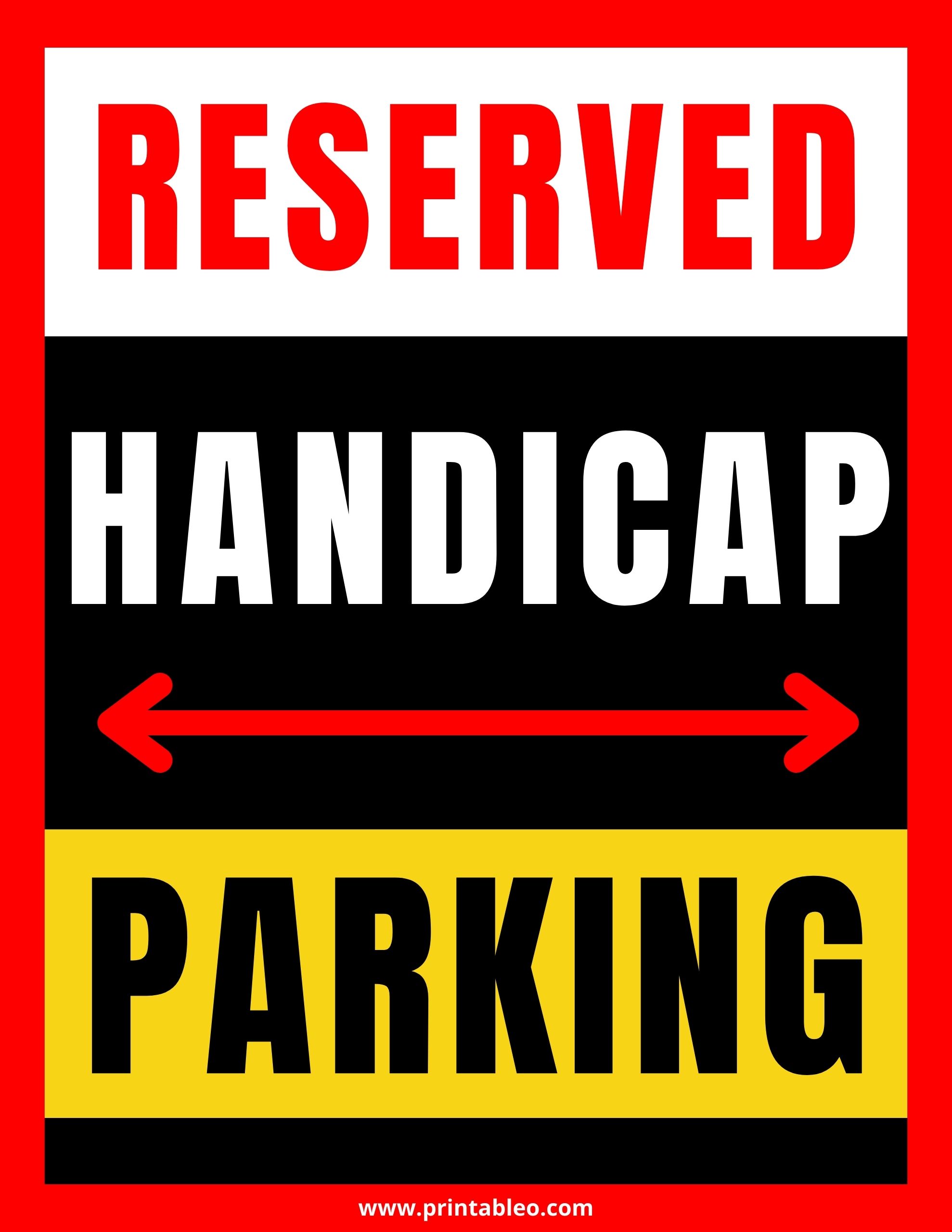 Reserved Handicap Parking Signs