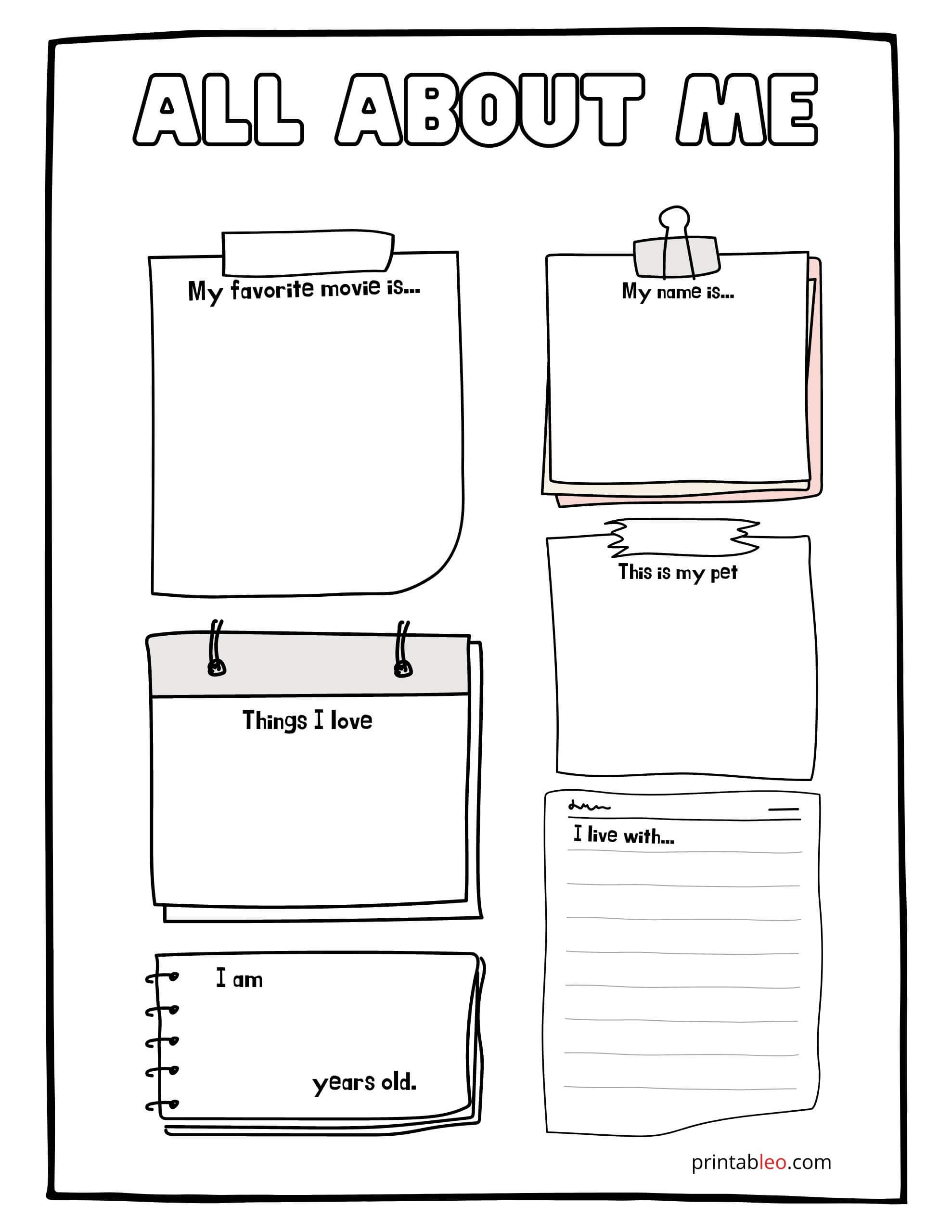 25+ Printable All About Me Worksheets