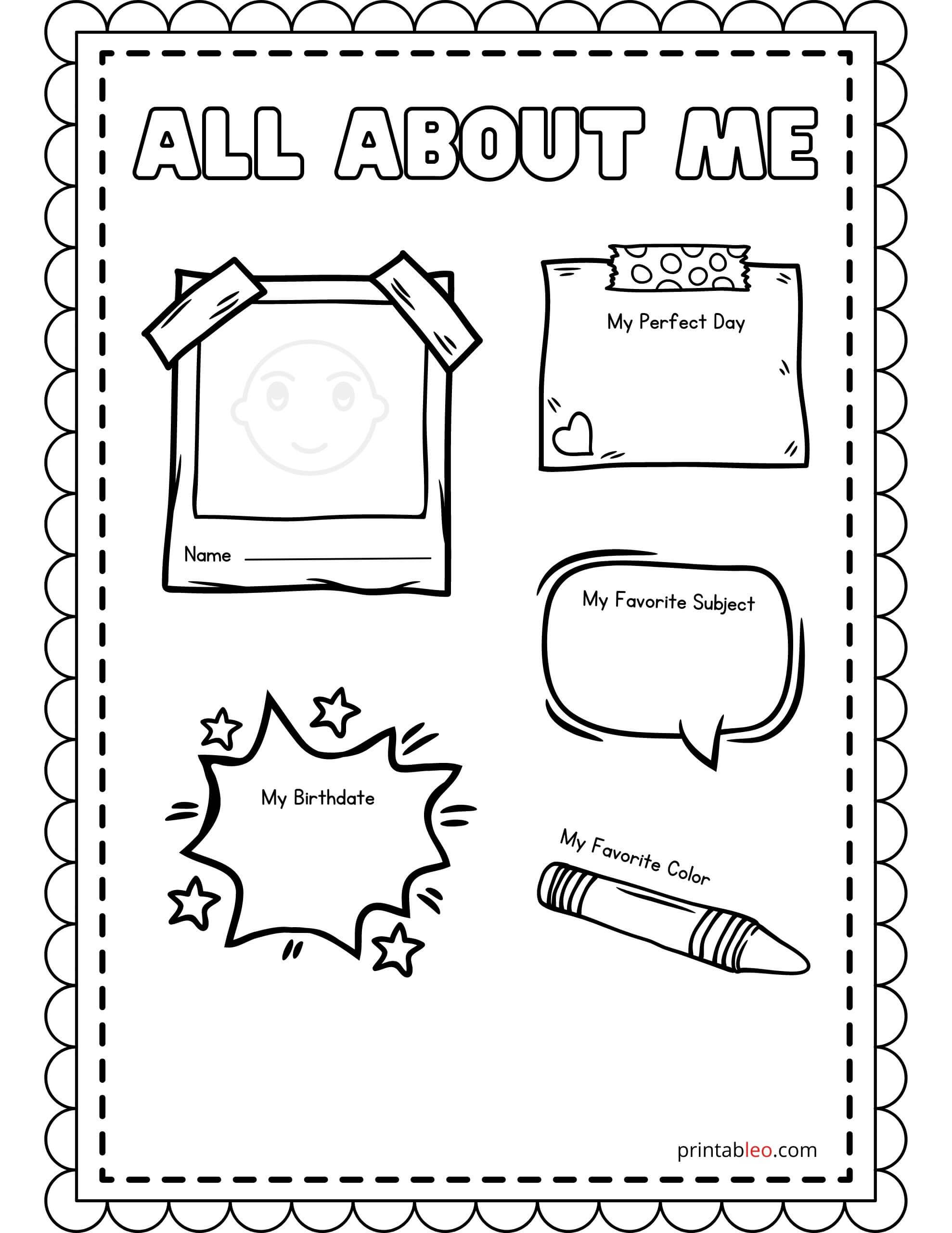 25+ Printable All About Me Worksheets - Printableo.Com