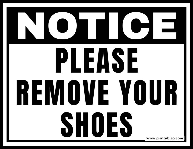 53+ Printable Please Remove Your Shoes Sign