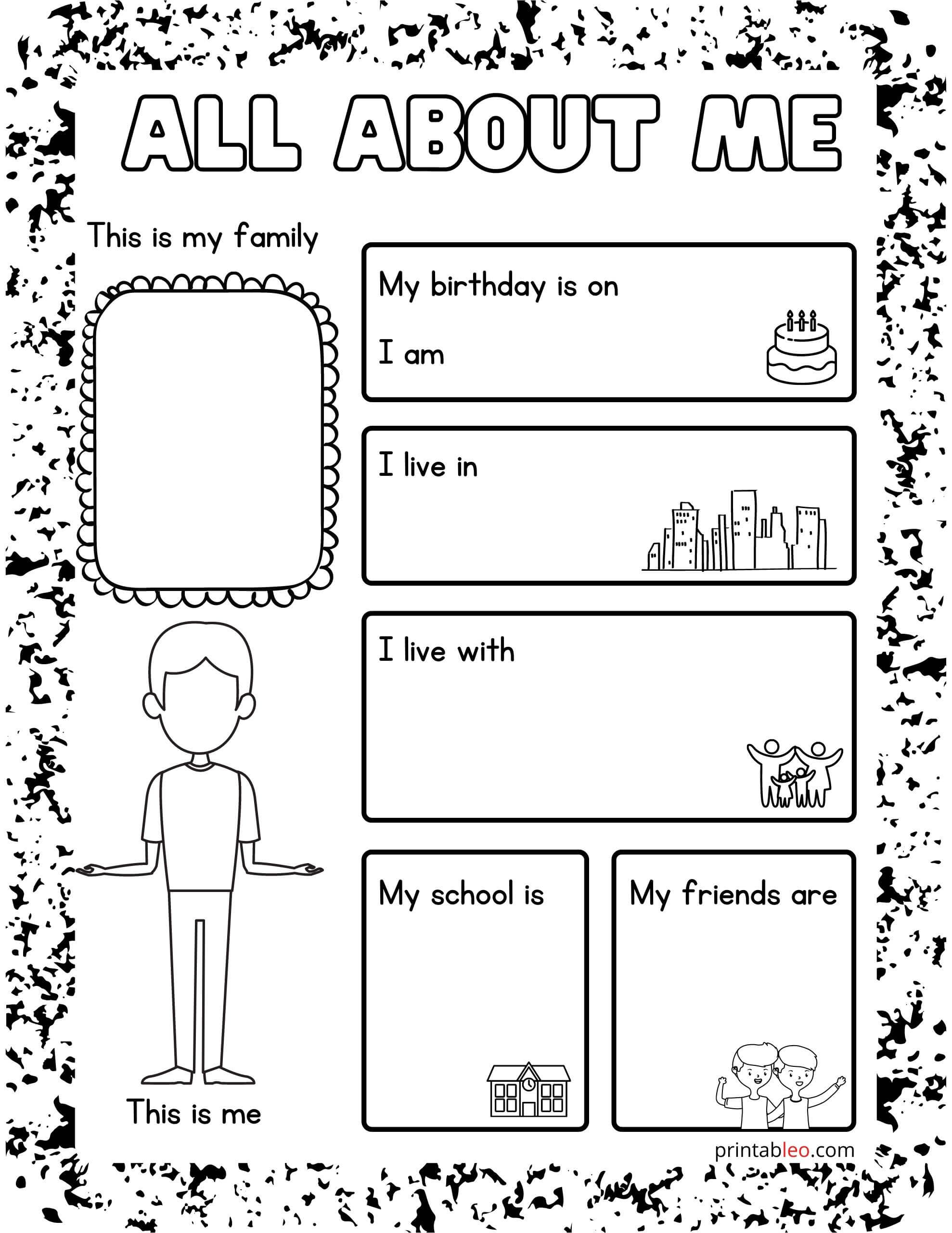 Preschool All About Me Worksheets