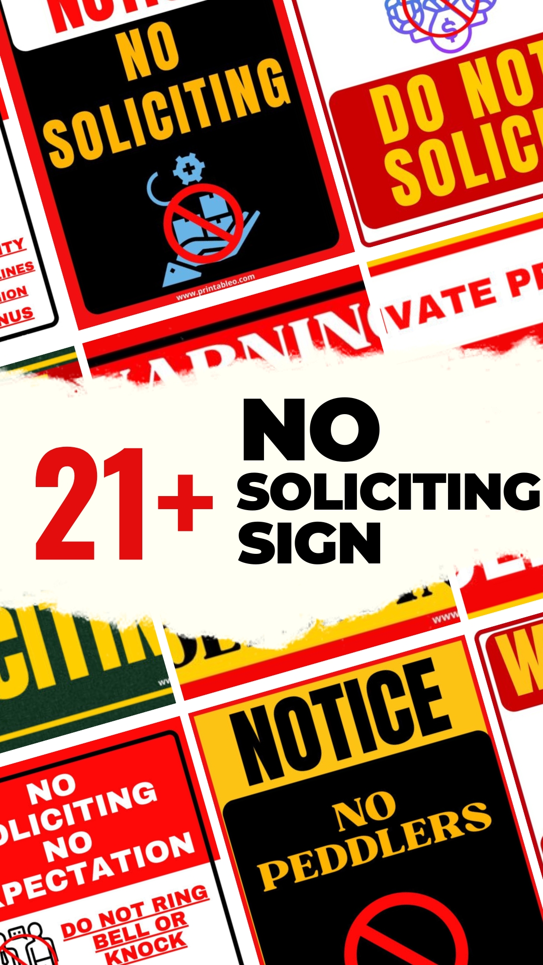 21+ No Soliciting Sign