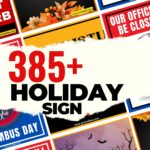385+ Holiday Sign