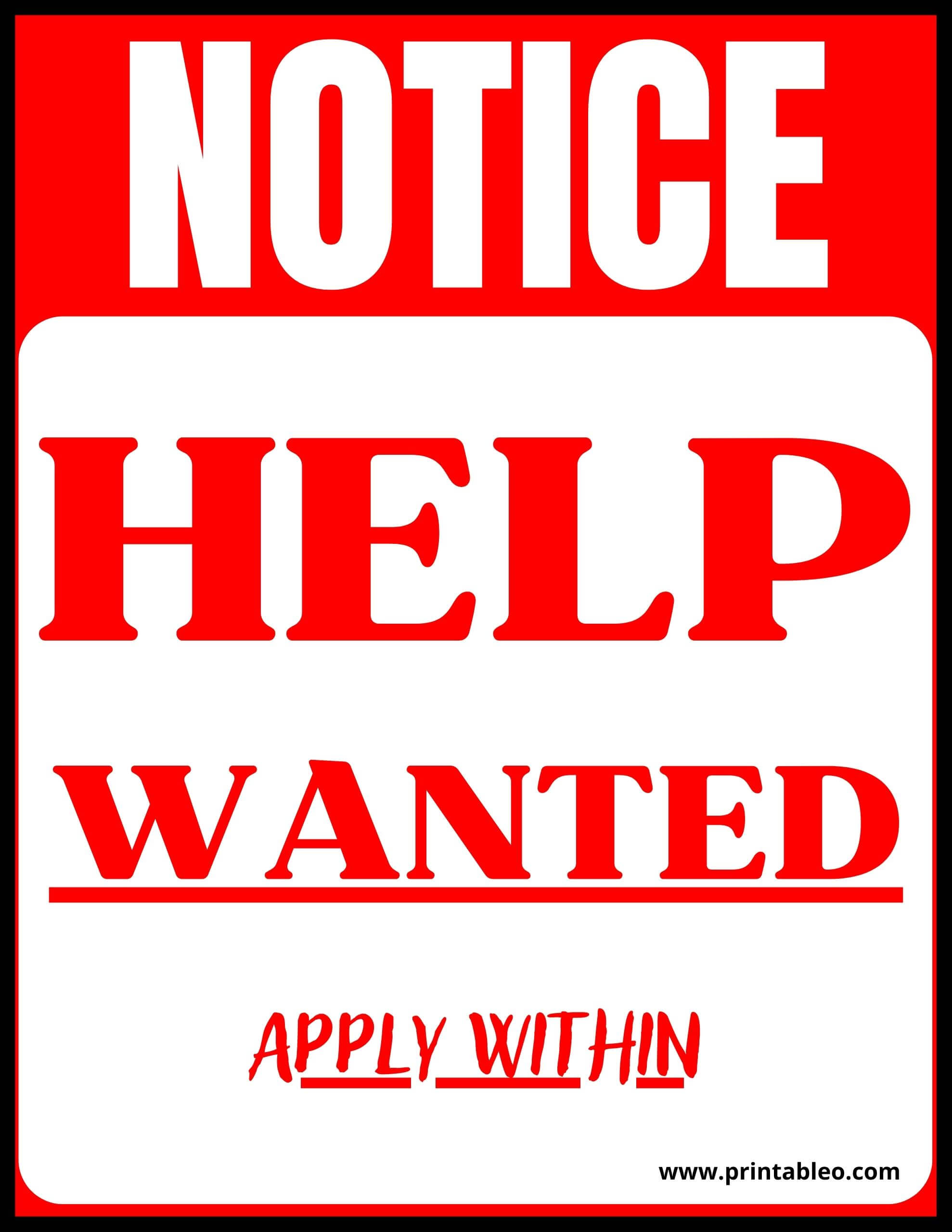 14+ Help Wanted Sign Download Free Printable PDFs