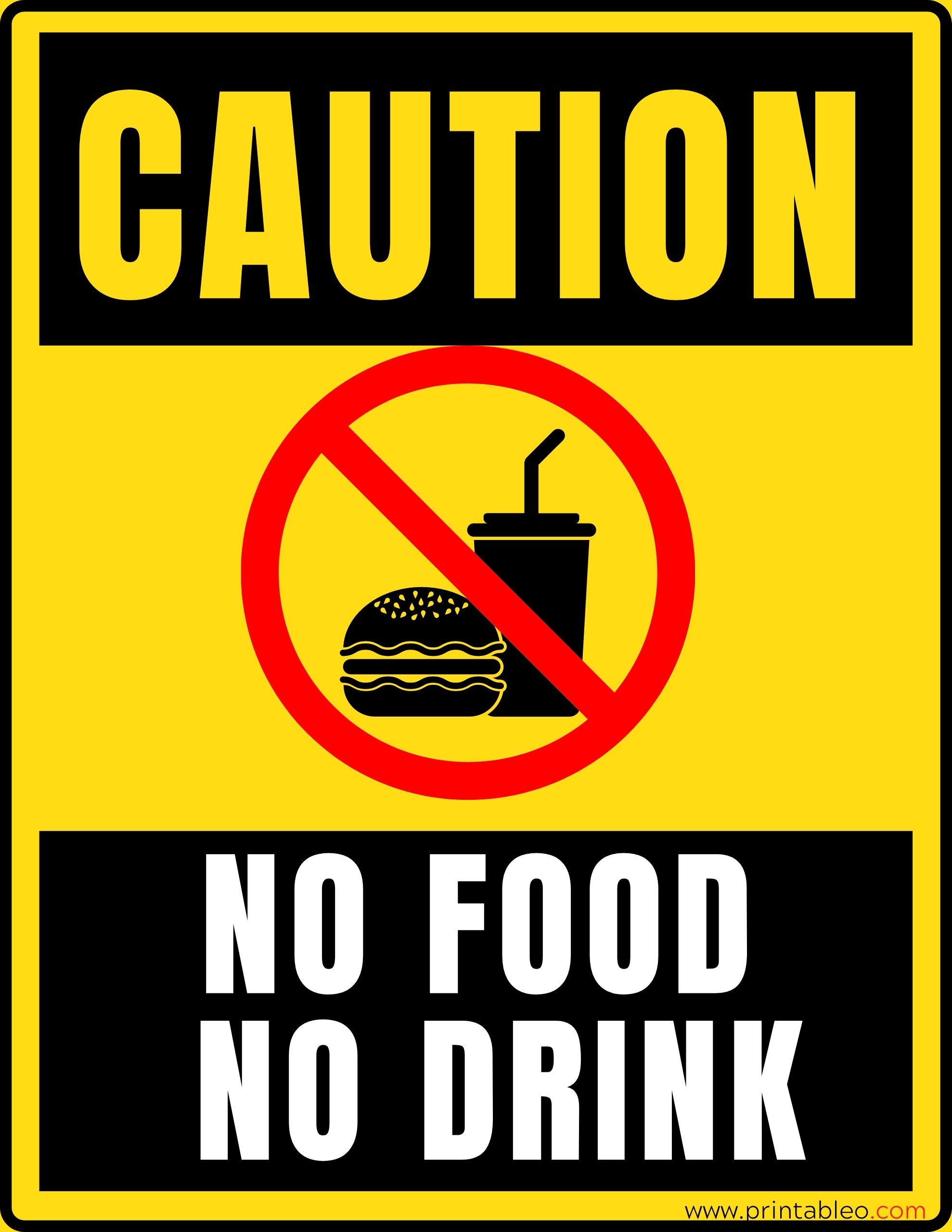 37 No Food Or Drink Sign Printable - No Food No Drink Sign