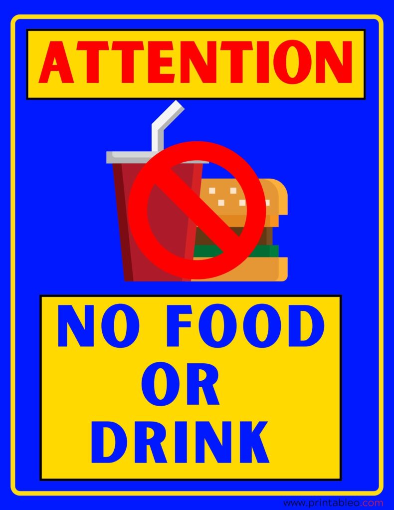 37+ No Food Or Drink Sign | Printable PDFs - Printableo.Com
