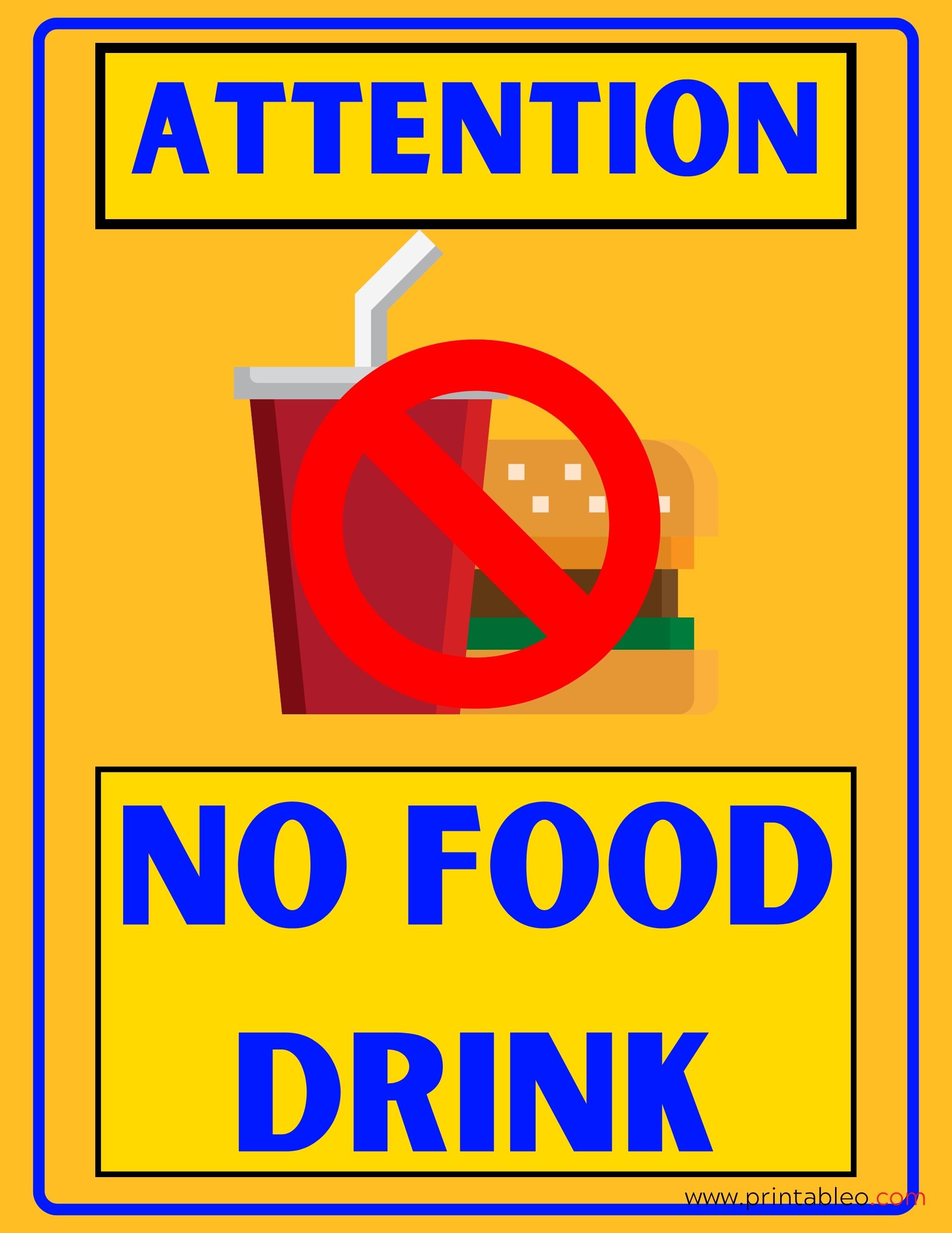 37+ No Food Or Drink Sign | Printable PDFs - Printableo.Com