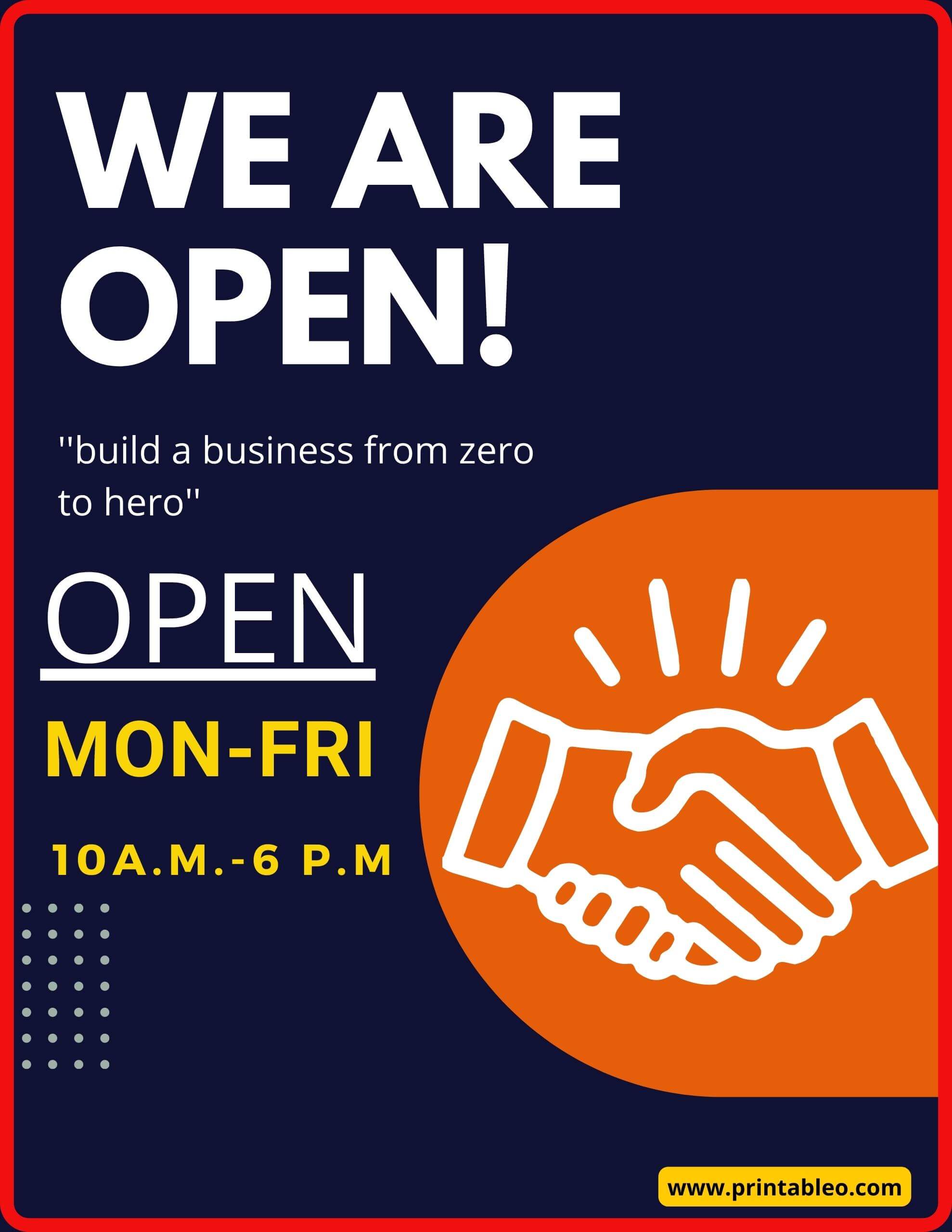 22+Business Open Sign Printable Templates - Printableo.Com