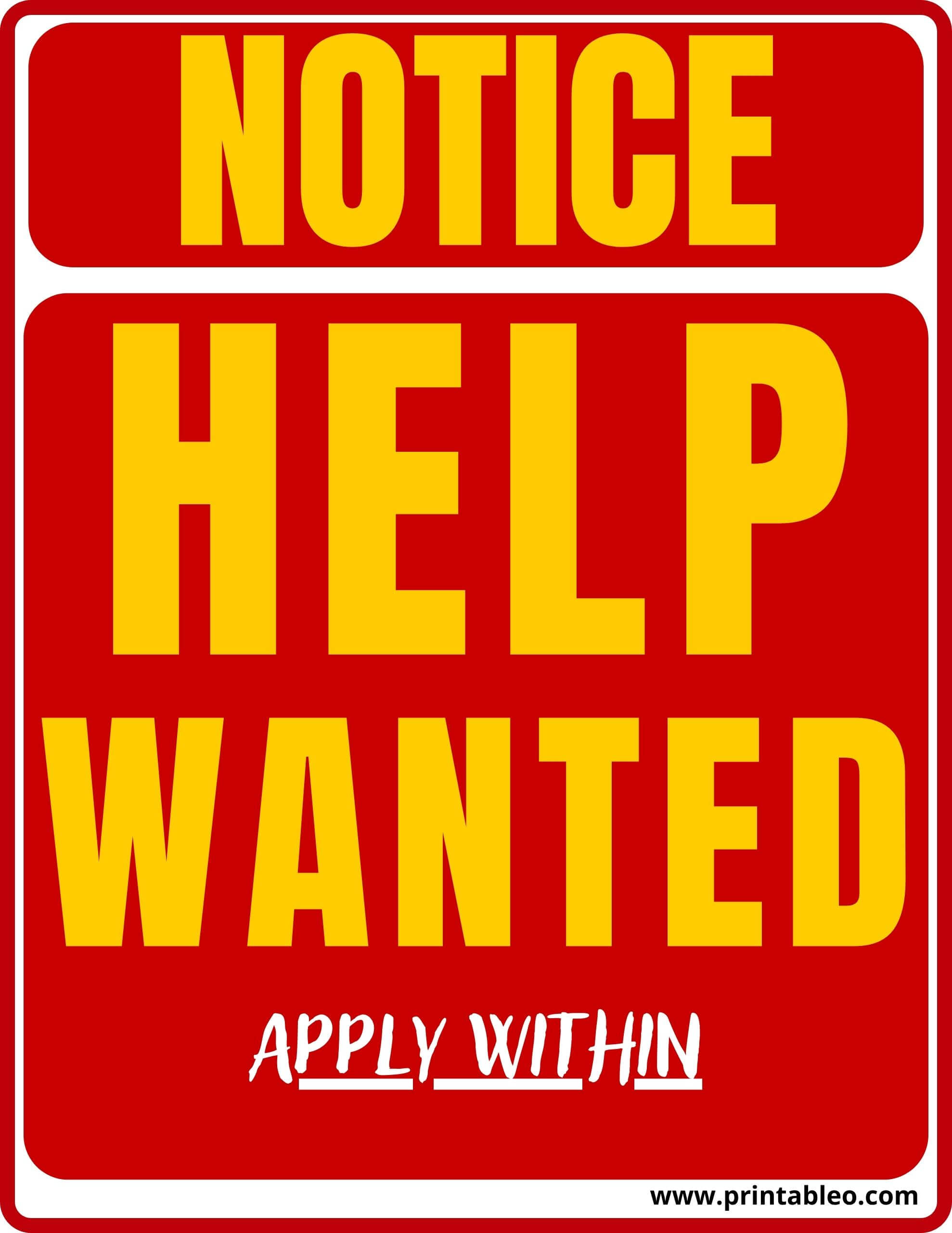 14+ Help Wanted Sign | Download Free Printable PDFs