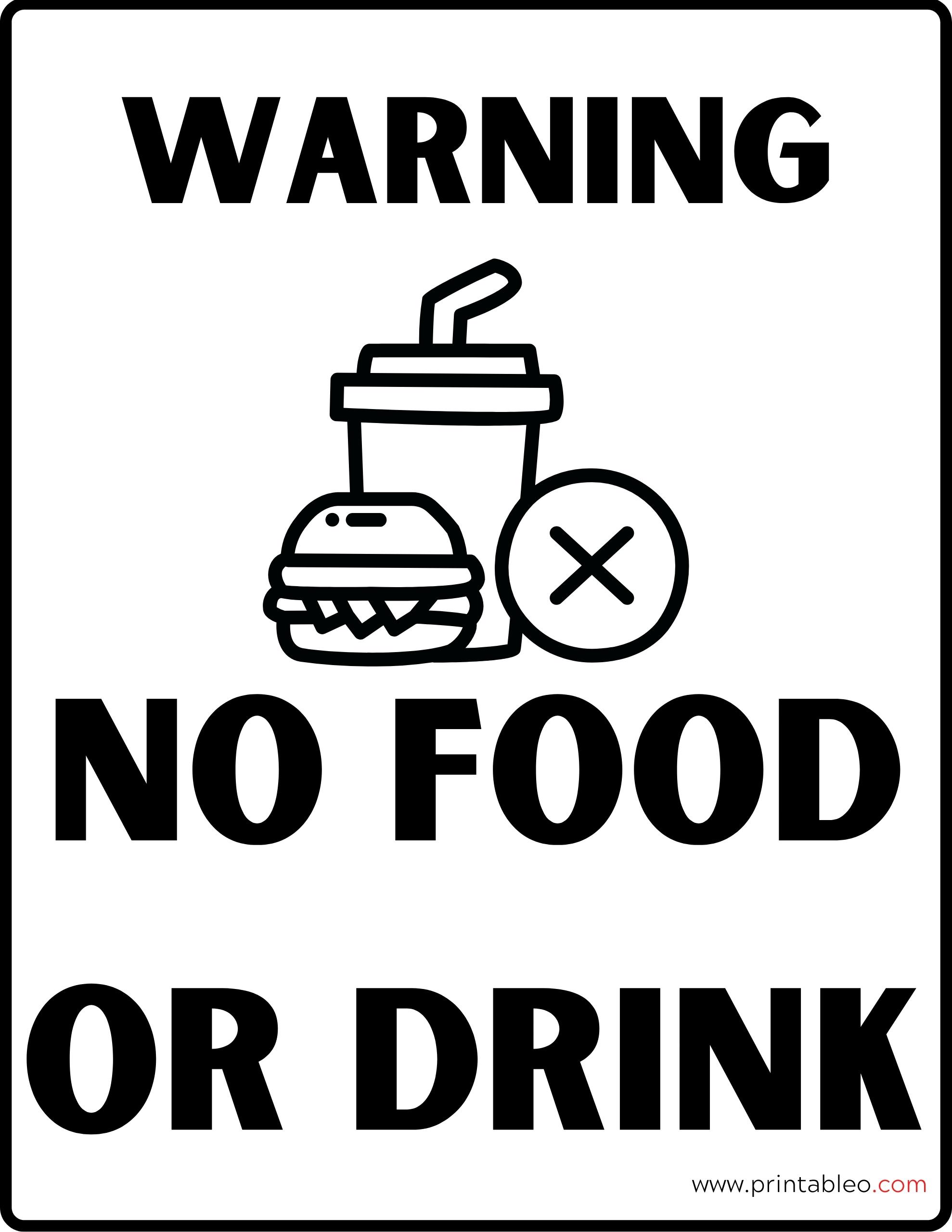 37+ No Food Or Drink Sign Printable PDFs