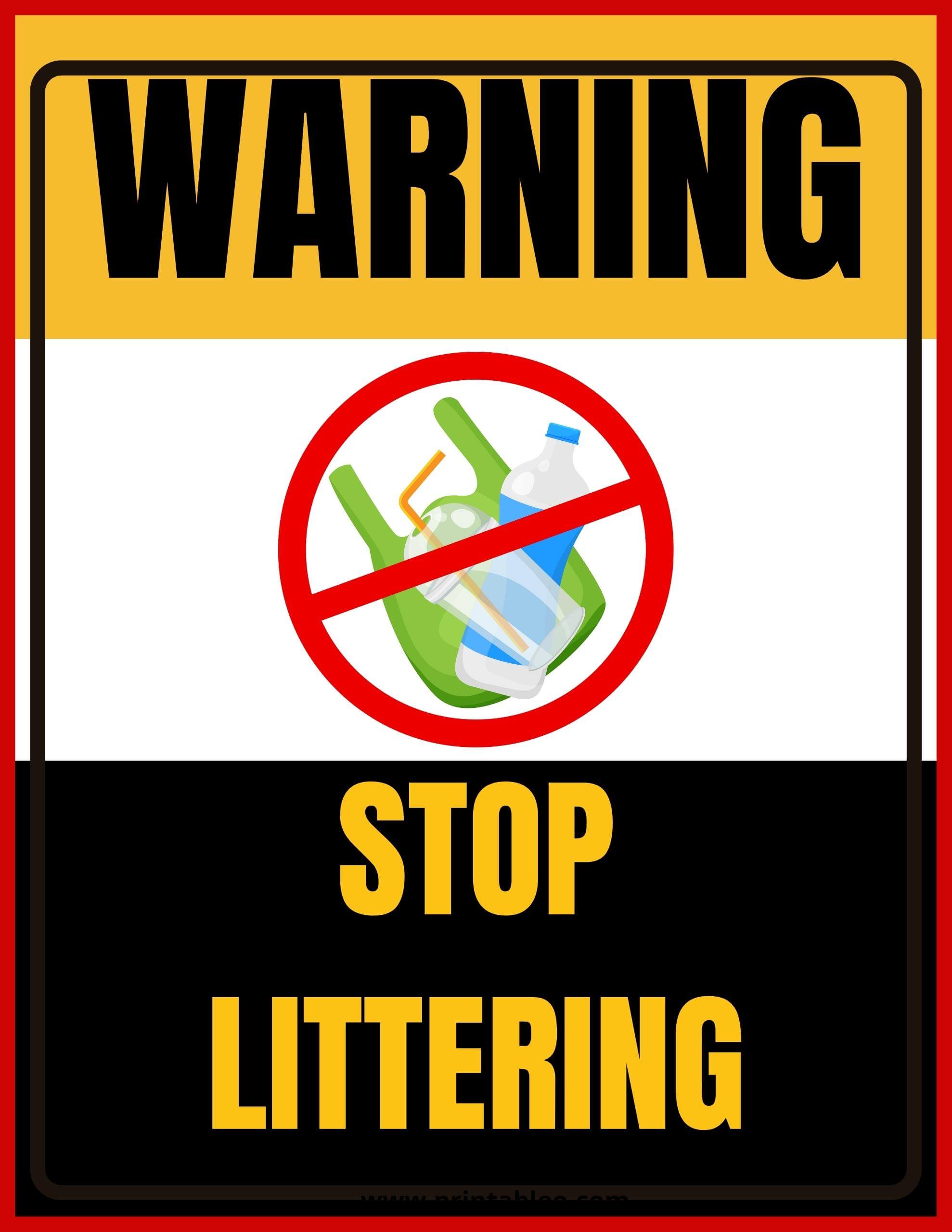 37+ Printable No Litter Signs