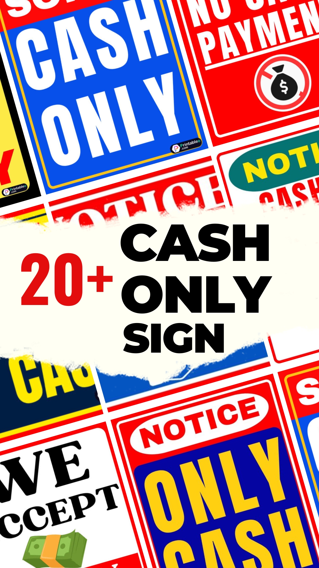 20+ Cash Only Sign