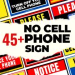45+ No Cell Phone Signs