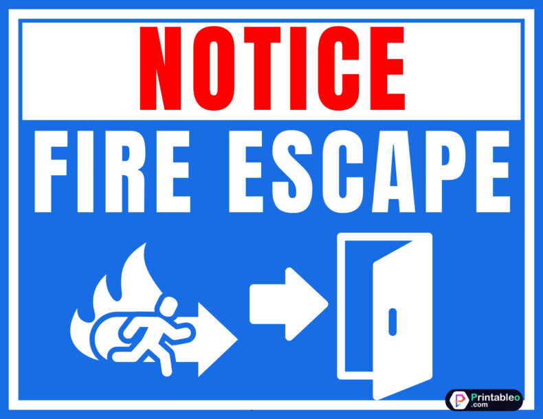 15+ Fire Escape Sign | Printable PDF - Printableo.Com