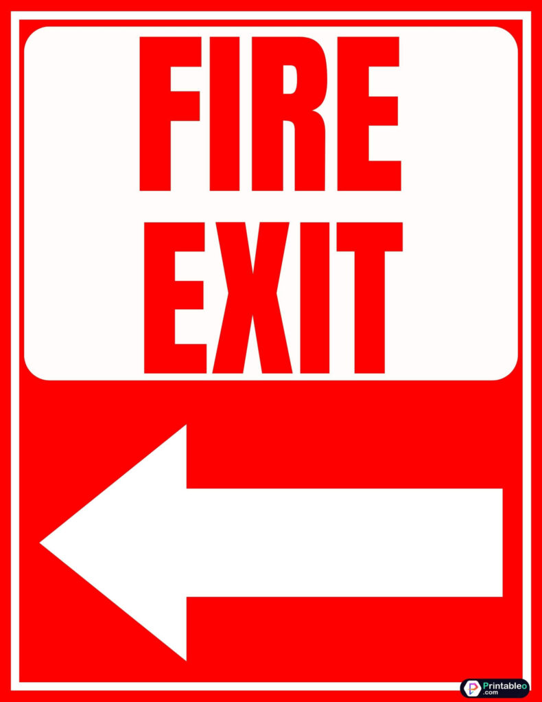 15+ Fire Escape Sign Printable PDF